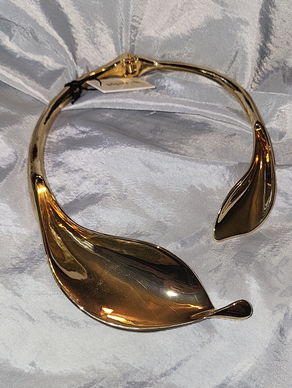 Gold Leaf Sculptural Collar Necklace - Women Jewelry Necklaces Ti